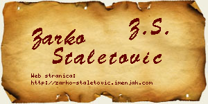 Žarko Staletović vizit kartica